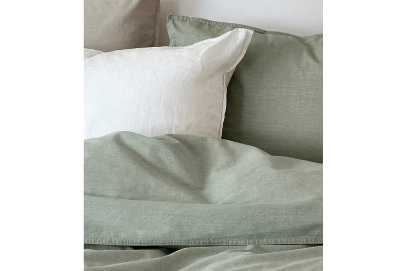 Dynetrekksett Enkeltseng 2-Delers Vasket - Grønn - Tekstiler & tepper - Sengetøy - Sengesett