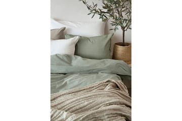 Dynetrekksett Enkeltseng 2-Delers Vasket - Grønn - Tekstiler & tepper - Sengetøy - Sengesett