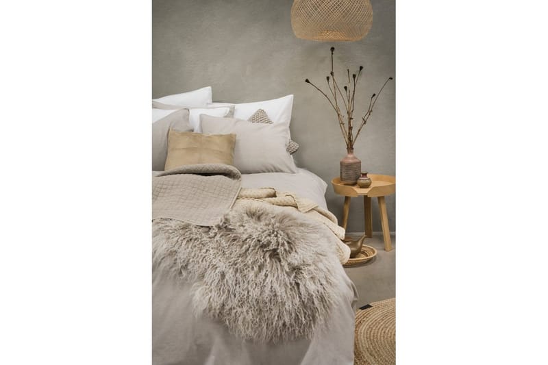 Dynetrekksett Enkeltseng 2-Delers Vasket - Greige - Tekstiler & tepper - Sengetøy - Sengesett