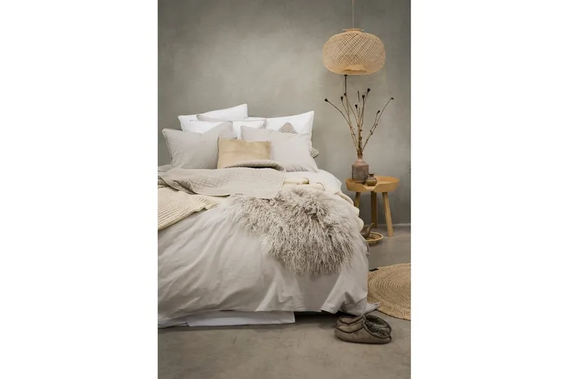 Dynetrekksett Enkeltseng 2-Delers Vasket - Greige - Tekstiler & tepper - Sengetøy