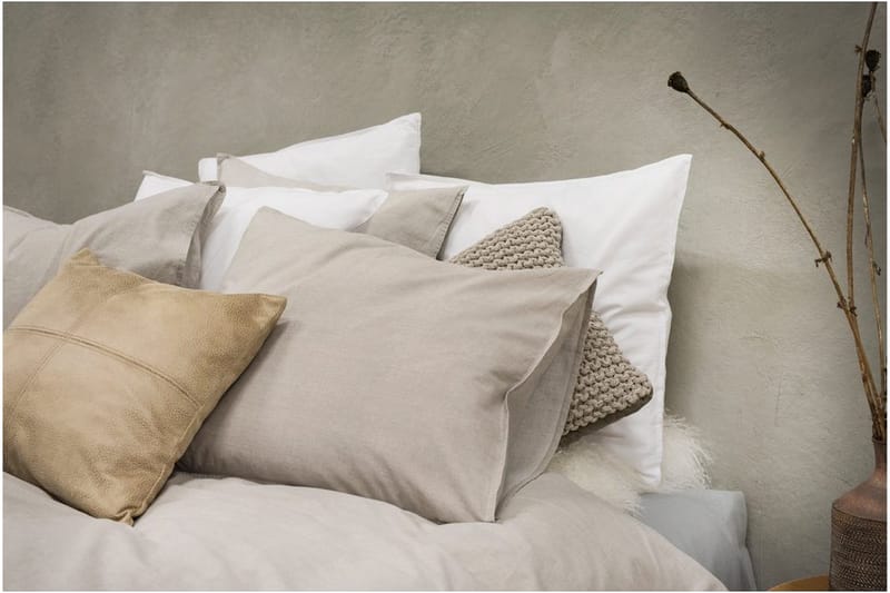 Dynetrekksett Enkeltseng 2-Delers Vasket - Greige - Tekstiler & tepper - Sengetøy - Sengesett