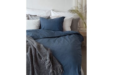 Dynetrekksett Enkeltseng 2-Delers Vasket - Marineblå - Tekstiler & tepper - Sengetøy - Sengesett