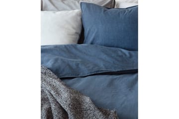 Dynetrekksett Enkeltseng 2-Delers Vasket - Marineblå - Tekstiler & tepper - Sengetøy - Sengesett