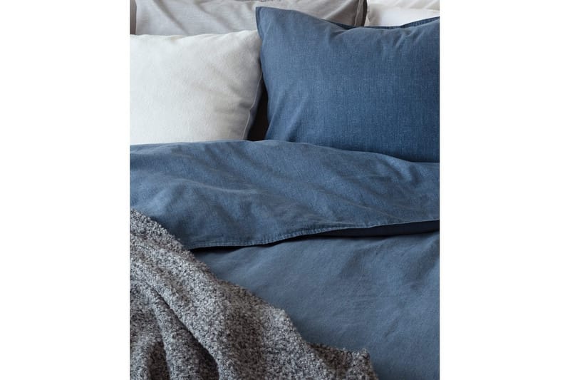 Dynetrekksett Enkeltseng 2-Delers Vasket - Marineblå - Tekstiler & tepper - Sengetøy - Sengesett