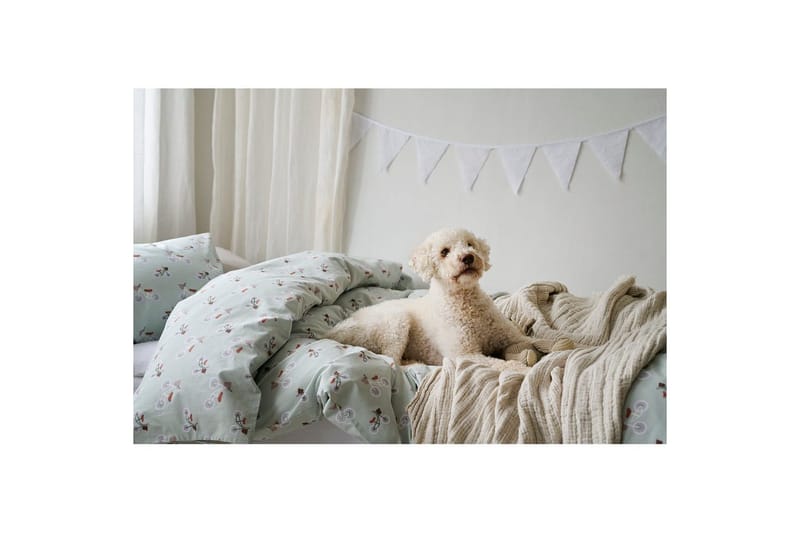 Dynetrekksett Enkeltseng 2-Delers Plingeling Grønn - Grønn - Tekstiler & tepper - Sengetøy