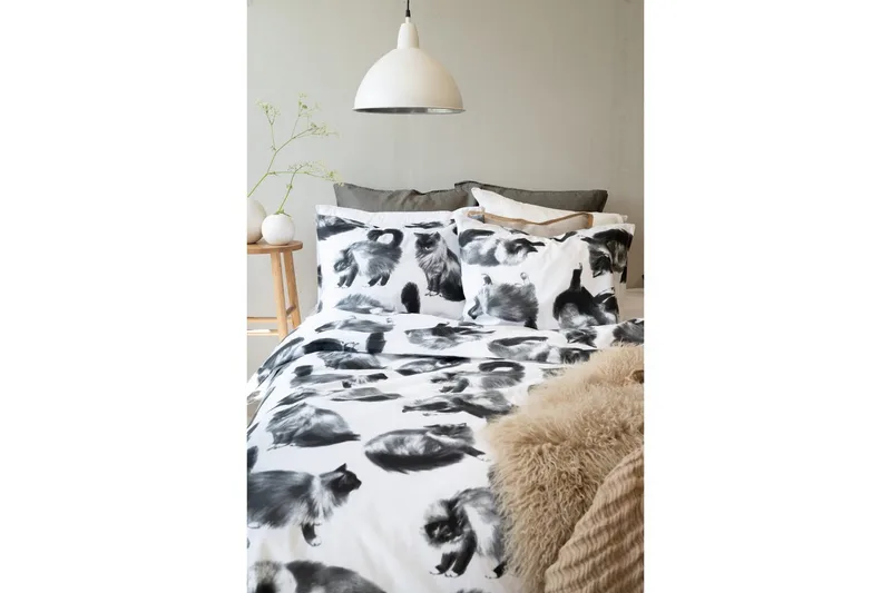 Dynetrekksett Enkeltseng 2-Dels Julis Grå - Borganäs of Sweden - Tekstiler & tepper - Sengetøy - Sengesett
