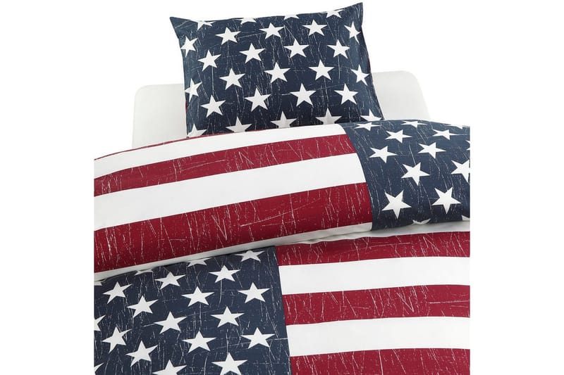 Dynetrekksett Enkeltseng 2-dels United States Marineblå, Multi