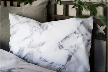 Dynetrekksett Enkeltseng 2-delt Marmor Hvit - Marmor - Tekstiler & tepper - Sengetøy