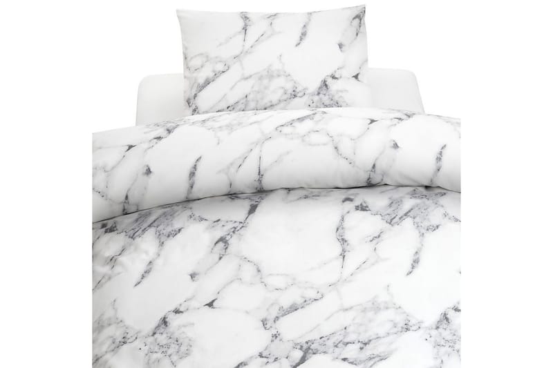 Dynetrekksett Enkeltseng 2-delt Marmor Hvit, Marmor