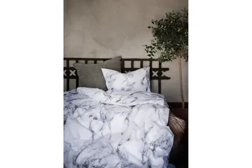 Dynetrekksett Enkeltseng 2-delt Marmor Hvit - Marmor - Tekstiler & tepper - Sengetøy - Sengesett