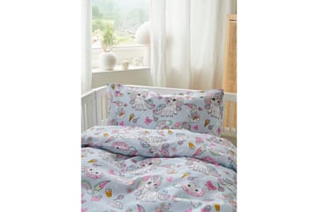 Dynetrekksett til Sprinkelseng 2-delt Enhjørning Blå - Tekstiler & tepper - Sengetøy