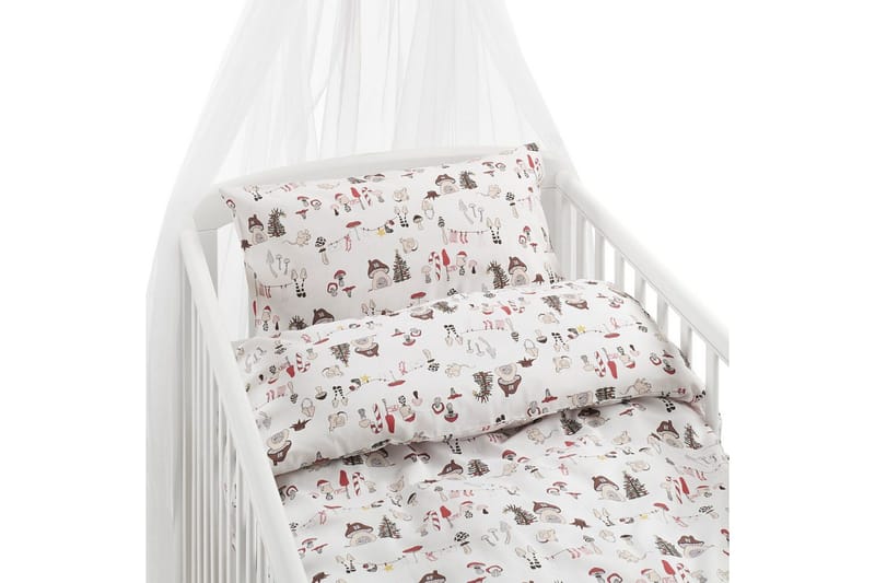 Dynetrekksett til Sprinkelseng 2-delt Fingal Jul Hvit, Hvit