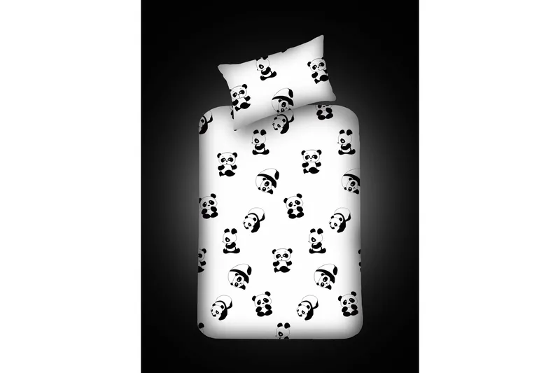 EnLora Home Laken Enkelt 100x200 cm+Putetrekk, Svart/Hvit