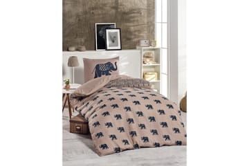 EnLora Home Sengetøy Enkelt 2-deler - Beige/Blå - Tekstiler & tepper - Sengetøy