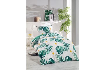 EnLora Home Sengetøy Enkelt 2-deler - Grønn/Hvit/Gul - Tekstiler & tepper - Sengetøy - Sengesett