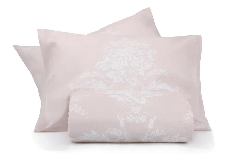 EnLora Home Sengeteppe Dobbelt 200x220+2 Putetrekk - Beige/Hvit - Tekstiler & tepper - Sengetøy - Sengesett