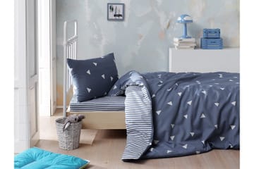 Eponj Home Sengetøy Enkelt 3-deler - Blå/Hvit - Tekstiler & tepper - Sengetøy - Sengesett