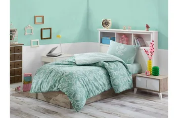 Eponj Home Sengetøy Enkelt 3-deler - Grønn/Hvit - Tekstiler & tepper - Sengetøy - Sengesett