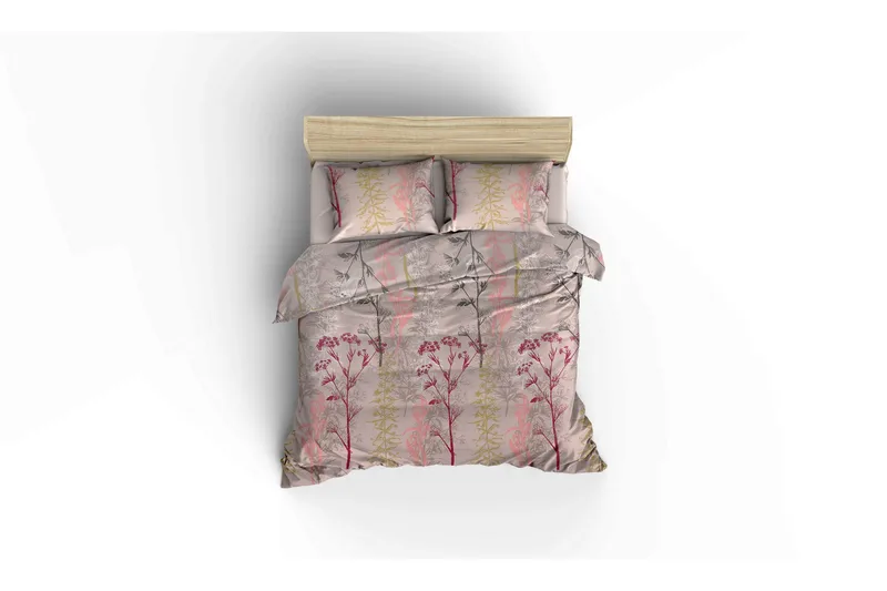 Eponj Home Sengeteppe Dobbelt 200x235 cm - Beige/Rød/Rosa/Grønn - Tekstiler & tepper - Sengetøy