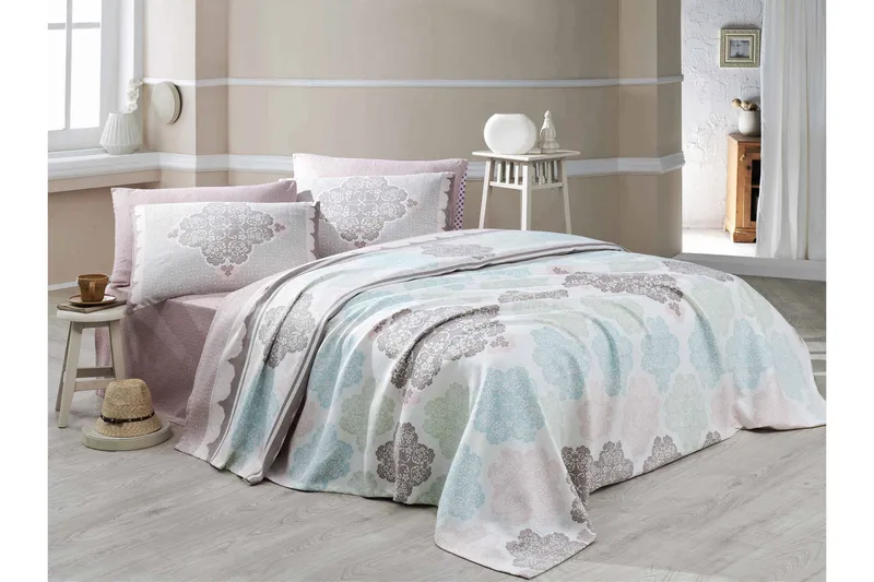 Eponj Home Sengeteppe - Turkis - Tekstiler & tepper - Sengetøy