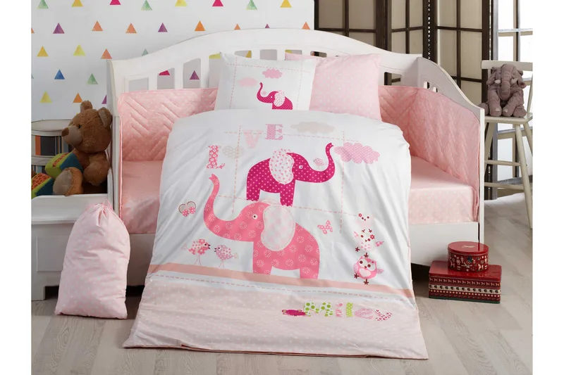 Hobby Poplin BarnSenget øysett, Rosa