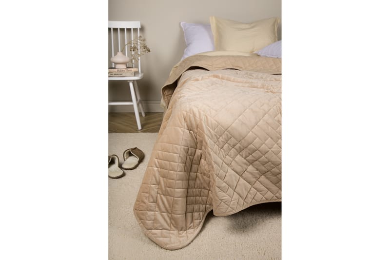 Jilly Sengeteppe 260x260 cm - Beige - Tekstiler & tepper - Sengetøy