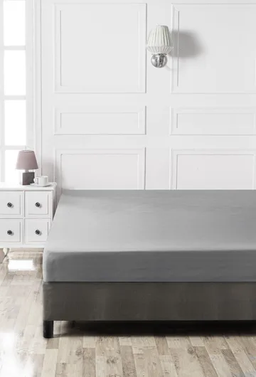 Merndric formsyd laken 140x190 cm - Mørkegrå - Tekstiler & tepper - Sengetøy - Laken - Dra på laken