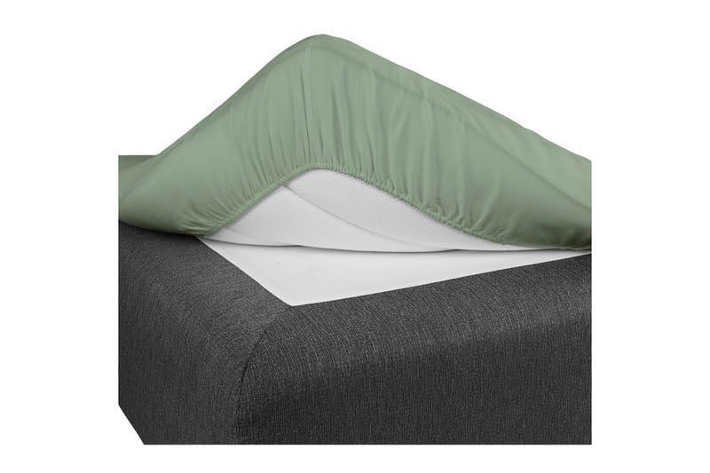 Laken med strikk 160 x 200 cm Grønn - Grønn - Tekstiler & tepper - Sengetøy - Laken - Dra på laken