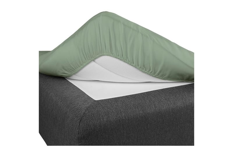 Laken med strikk Borganäs of Sweden - 160 x 200 cm, Grønn - Tekstiler & tepper - Sengetøy - Laken - Dra på laken