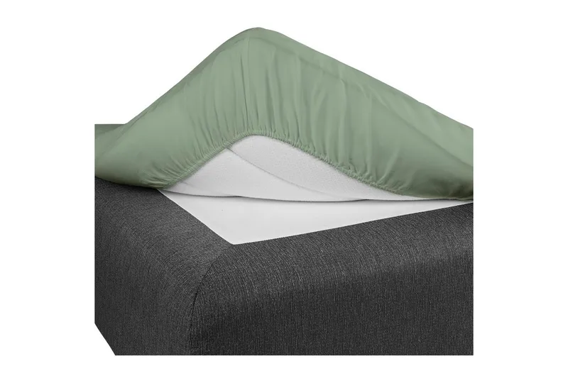 Laken med strikk Borganäs of Sweden - 160 x 200 cm, Grønn - Tekstiler & tepper - Sengetøy - Laken - Dra på laken