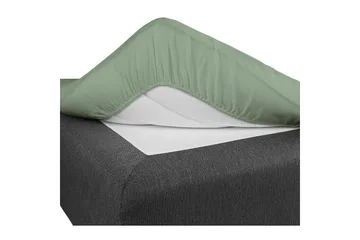 Laken med strikk Borganäs of Sweden - 160 x 200 cm, Grønn - Tekstiler & tepper - Sengetøy - Laken - Dra på laken