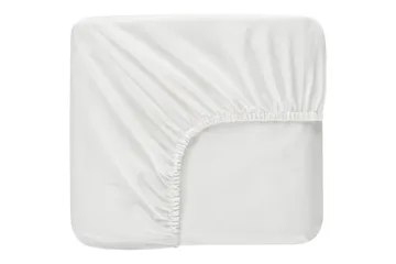 Laken med strikk Borganäs of Sweden - 210 x 210 cm, Hvit - Tekstiler & tepper - Sengetøy - Laken - Dra på laken