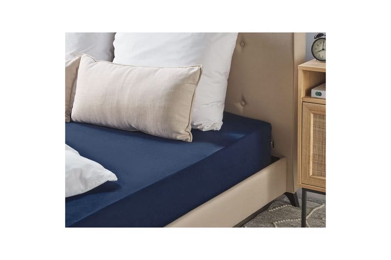 Laken med strikk Hofuf Blå, 180x200 cm - Blå, 180x200 cm - Tekstiler & tepper - Sengetøy - Laken - Dra på laken