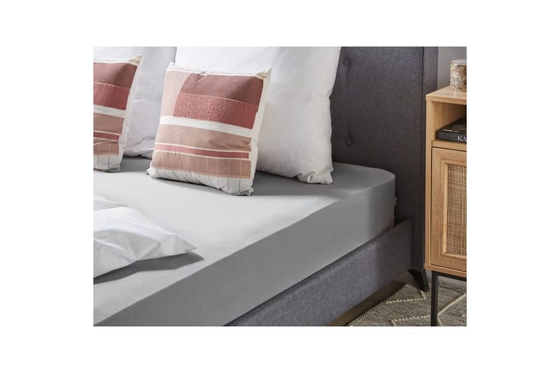 Laken med strikk Hofuf Grå, 140x200 cm - Grå, 140x200 cm - Tekstiler & tepper - Sengetøy - Laken - Dra på laken