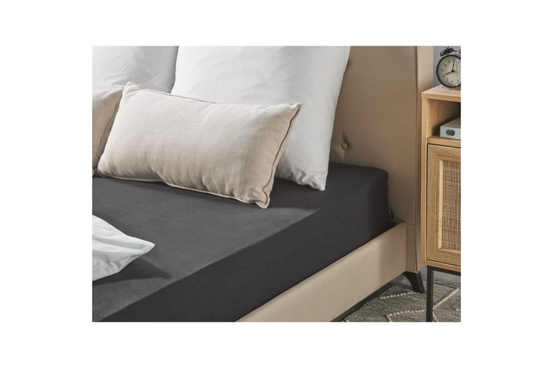 Laken med strikk Hofuf Svart, 200x200 cm - Svart, 200x200 cm - Tekstiler & tepper - Sengetøy - Laken - Dra på laken