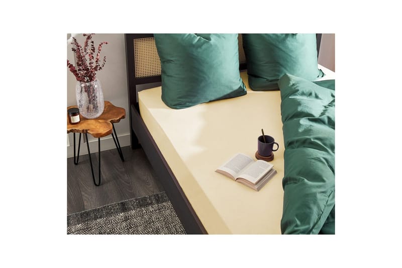 Laken med strikk Janbu Beige, 180x200 cm - Beige, 180x200 cm - Tekstiler & tepper - Sengetøy - Laken - Dra på laken