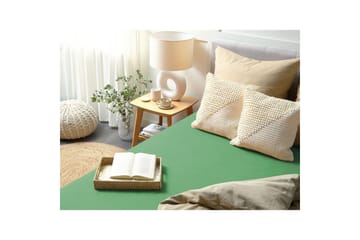 Laken med strikk Janbu Grønn, 200x200 cm - Grønn, 200x200 cm - Tekstiler & tepper - Sengetøy - Laken - Dra på laken