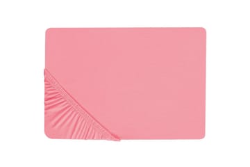 Laken med strikk Janbu Korall, 200x200 cm