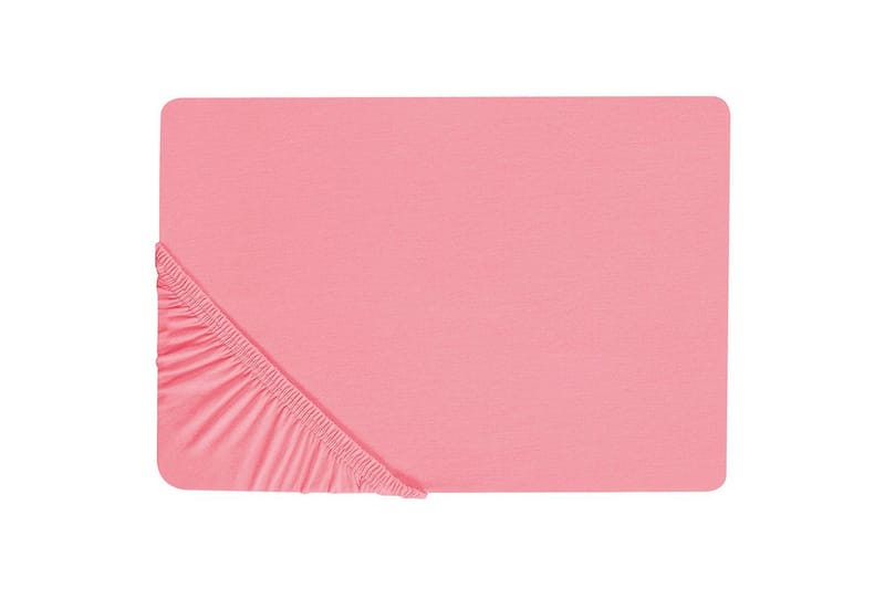 Laken med strikk Janbu Korall, 90x200 cm, Korall, 90x200 cm