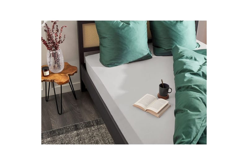 Laken med strikk Janbu Lys grå, 200x200 cm - Lys grå, 200x200 cm - Tekstiler & tepper - Sengetøy - Laken - Dra på laken