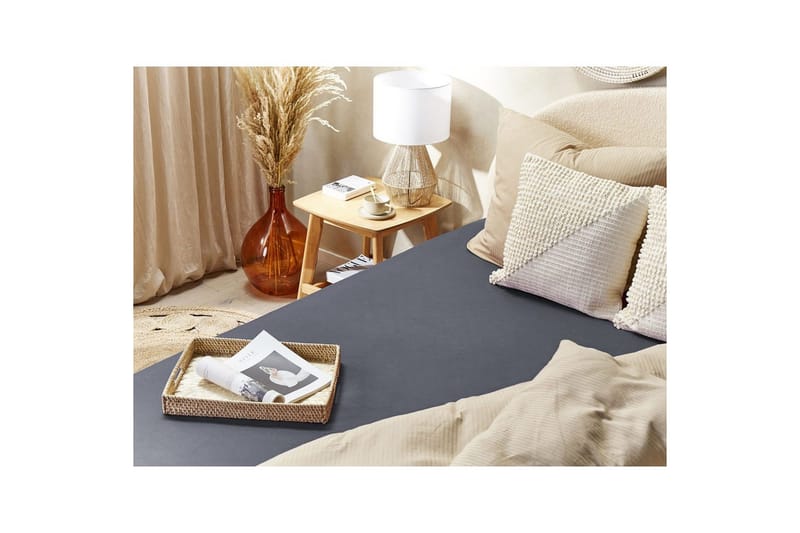 Laken med strikk Janbu Mørk grå, 160x200 cm - Mørk grå, 160x200 cm - Tekstiler & tepper - Sengetøy - Laken - Dra på laken