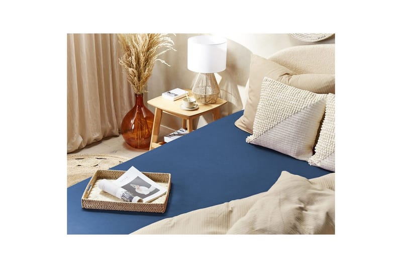 Laken med strikk Janbu Marineblå, 140x200 cm - Marineblå, 140x200 cm - Tekstiler & tepper - Sengetøy - Laken - Dra på laken