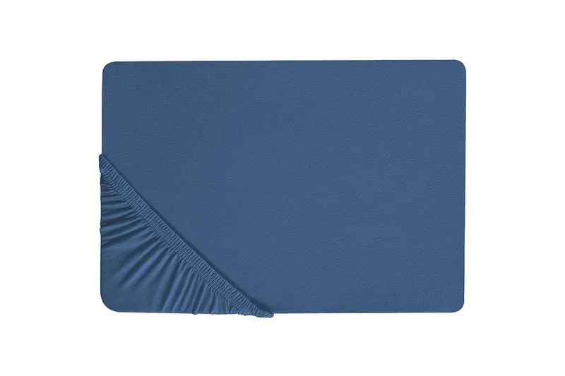 Laken med strikk Janbu Marineblå, 180x200 cm - Marineblå, 180x200 cm - Tekstiler & tepper - Sengetøy - Laken - Dra på laken