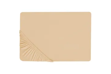 Laken med strikk Janbu Sandbeige, 140x200 cm