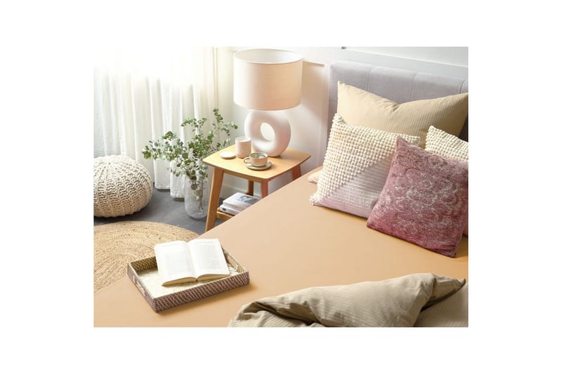 Laken med strikk Janbu Sandbeige, 160x200 cm - Sandbeige, 160x200 cm - Tekstiler & tepper - Sengetøy - Laken - Dra på laken