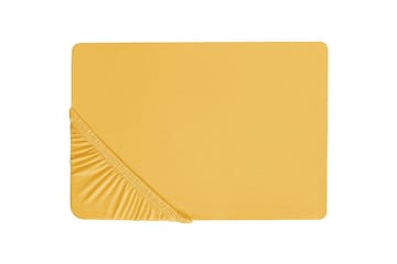 Laken med strikk Janbu Sennepsgul, 140x200 cm