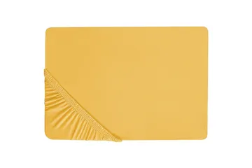 Laken med strikk Janbu Sennepsgul, 140x200 cm