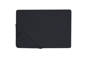 Laken med strikk Janbu Svart, 140x200 cm