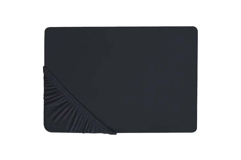 Laken med strikk Janbu Svart, 160x200 cm, Svart, 160x200 cm