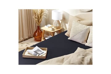 Laken med strikk Janbu Svart, 160x200 cm - Svart, 160x200 cm - Tekstiler & tepper - Sengetøy - Laken - Dra på laken